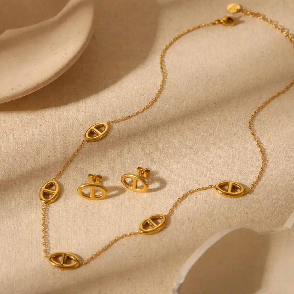 Collier + boucles d’oreilles Mélia